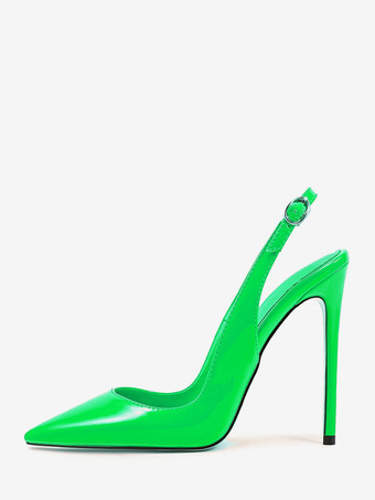 ハイヒールパンプス レディース ポインテッドトゥ スリングバック ドレスシューズ