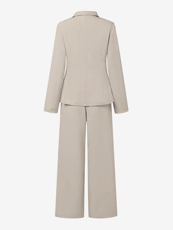 エレガントなラップブレザー レディース 2点セット - スリムフィット タイウエスト ワイドレッグパンツスーツ - 春のビジネスカジュアル 2026