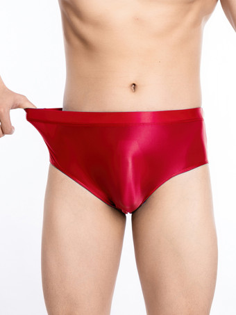 レッド メンズランジェリー 男性向けセクシーショーツ ピンク シェイプアップ シャイニーブリーフ