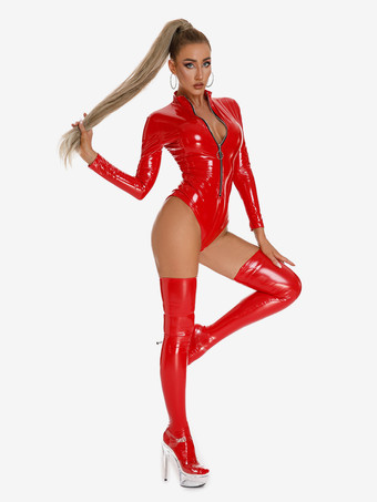 ランジェリーテディ ジッパー付きシェイプアップ レッド セクシーテディ ニーハイソックス付き