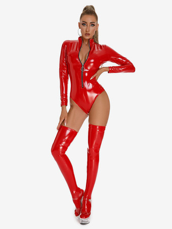 ランジェリーテディ ジッパー付きシェイプアップ レッド セクシーテディ ニーハイソックス付き