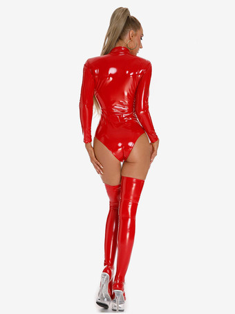 ランジェリーテディ ジッパー付きシェイプアップ レッド セクシーテディ ニーハイソックス付き