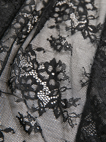 ロングナイトガウン ブラック セクシー シェイプアップ バックレス カットアウト ポリエステル ランジェリー