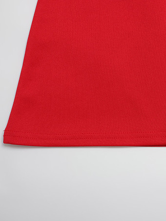 キーホールネックミニドレス（レディース） - レッド、エレガントなパッド入りショルダー、長袖、スリムフィット、ボディコン - 春のデートナイト 2026