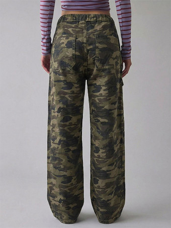 レディースのゆったりカーゴジーンズ - ウォッシュ加工のレトロY2Kローライズドローストリングワイドレッグパンツ - 2026年春のストリートウェア