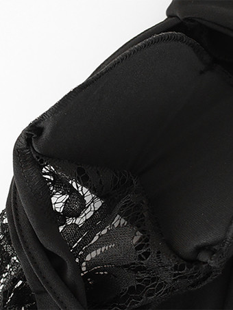 透け感のあるレースパッチワークミニドレス（女性用） - ボディコンハイネックパッド入りショルダーガウン - 春の夜のお出かけパーティークラブウェア 2026