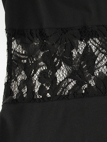 透け感のあるレースパッチワークミニドレス（女性用） - ボディコンハイネックパッド入りショルダーガウン - 春の夜のお出かけパーティークラブウェア 2026