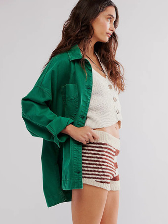 レディース用オーバーサイズデニムジャケット - ミディアムウォッシュ ボーイフレンドフィット サイドスリット トラッカーコート - 2026年春のデイリーストリートウェア