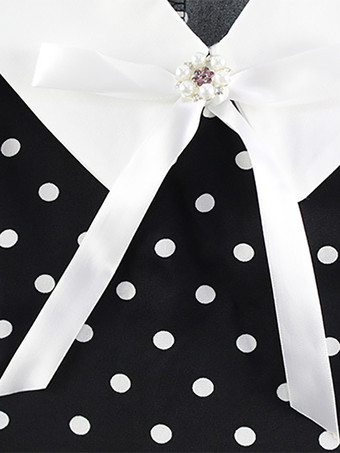 水玉模様のマキシドレス（レディース） - ブラック ヴィンテージ ピーターパンカラー ボディコン ペンシルドレス - 夏のデートナイト 2026