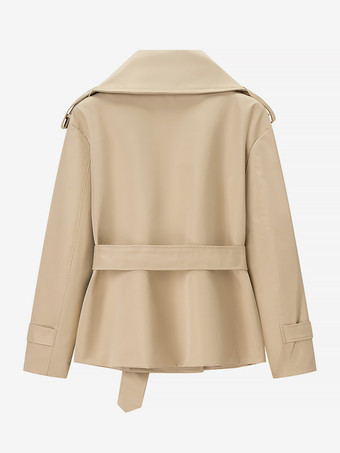 クロップドトレンチコート レディース ショートジャケット - シックなベルト付きスリムフィットウィンドブレーカー - 春のオフィスからディナーまで活躍するデイリーアウター 2026