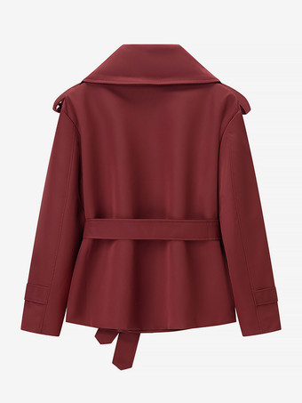 クロップドトレンチコート レディース ショートジャケット - シックなベルト付きスリムフィットウィンドブレーカー - 春のオフィスからディナーまで活躍するデイリーアウター 2026