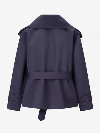 クロップドトレンチコート レディース ショートジャケット - シックなベルト付きスリムフィットウィンドブレーカー - 春のオフィスからディナーまで活躍するデイリーアウター 2026