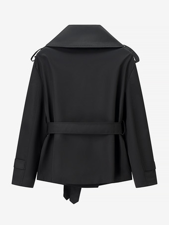 クロップドトレンチコート レディース ショートジャケット - シックなベルト付きスリムフィットウィンドブレーカー - 春のオフィスからディナーまで活躍するデイリーアウター 2026