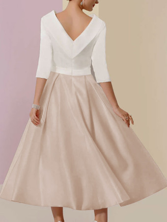 Mother Dress Bateau Neck 3/4 Length Sleeves A-Line Sash Ankle-Length Wedding Guest Dresses Free Customization