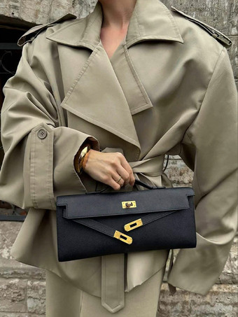 レディース用ショートトレンチコート - カーキシックなウエストタイ付きダブルブレストクロップドウィンドブレーカー - 春のオフィスカジュアルアウター 2026