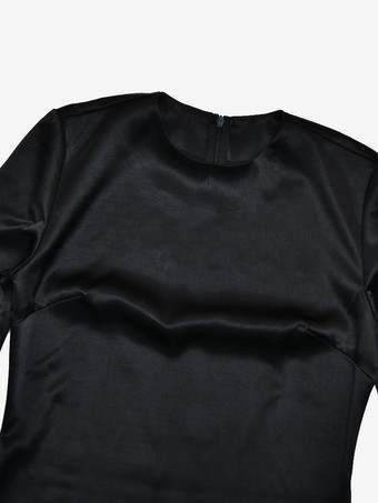 レーストリムサテンミニドレス（女性用） - エレガントな長袖ボディコン - 春のデートナイトウェア 2026