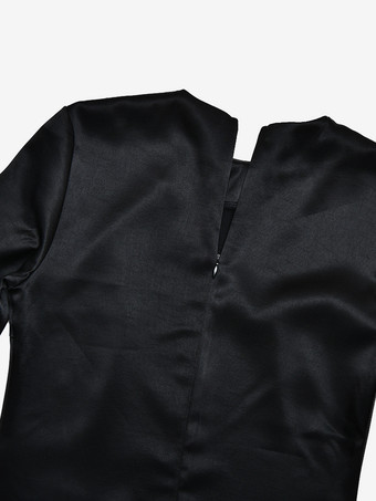 レーストリムサテンミニドレス（女性用） - エレガントな長袖ボディコン - 春のデートナイトウェア 2026