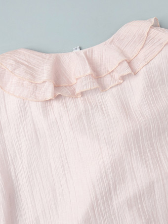 ボヘミアン風フリルVネックマキシドレス（女性用） - ピンクリヨセル素材のロマンティックなコテージコア風レイヤードフローリーガウン - 夏のビーチガーデンパーティー2026