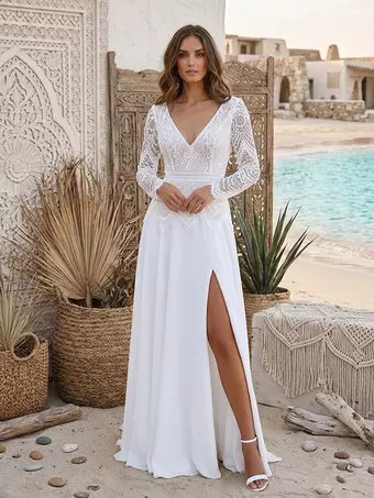 formal midi wedding guest dresses A-Line Midi Wedding Guest Dress Three Quarter Sleeve Round Neck Formal   Petroomies