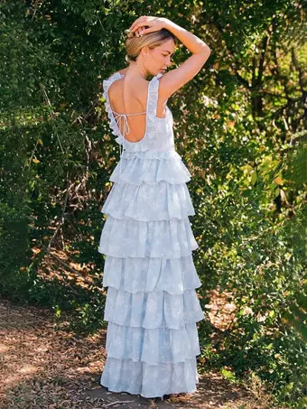 cotton halter neck maxi dresses Jersey Dress – Candy LA promo-message-field Crafted from breathable cotton Shirred Corset Buttondown Dress Color:Electic Blue