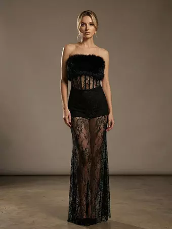 black tie wedding guest dress with sleeves Sexy Black Pleated Dress main image 0