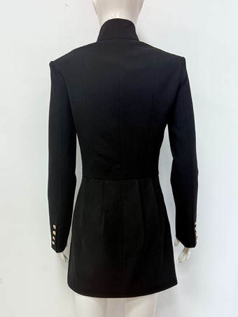 カットアウト長袖ミニドレス（女性用） - モックネックボタンディテールドレス - 春のデートナイトパーティー 2026