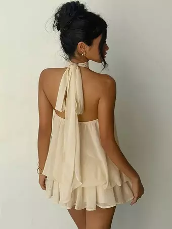 backless bubble dress Backless Draped Bubble Dress – KershalaReid main image 1