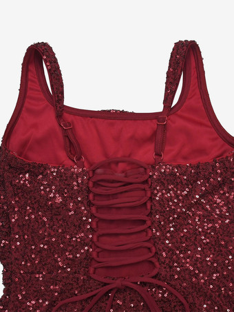 キラキラ輝くスパンコールのマキシ丈フォーマルドレス（女性用） - スクエアネック、スリムフィット、バックレースアップ、ボディコン、マーメイドガウン - 2026年夏のガラパーティー・プロム