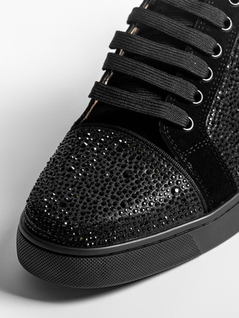 ブラック スケートスニーカー スエード ラウンドトゥ パッチワーク レースアップ カジュアルシューズ