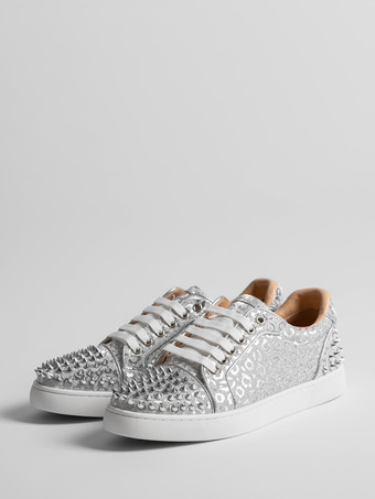 グレイシルバー スケート スニーカー スタッズ付き ラウンドトゥ レースアップ カジュアルシューズ