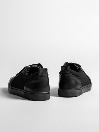 メンズ ブラック カジュアルシューズ ラウンドトゥ レースアップ ローカット スケートスニーカー