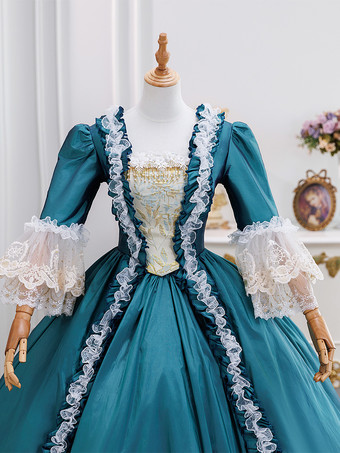 レトロドレス レースアップ ヴィクトリアン ロココ レディース ロイヤルドレス マリー・アントワネット コスチューム 仮面舞踏会ガウン