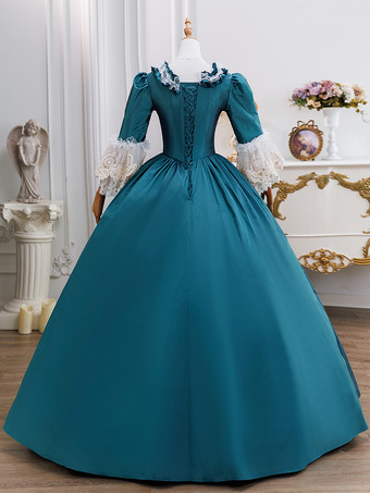 レトロドレス レースアップ ヴィクトリアン ロココ レディース ロイヤルドレス マリー・アントワネット コスチューム 仮面舞踏会ガウン