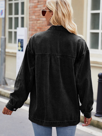 ヴィンテージ風オーバーサイズデニムジャケット（レディース） - ゆったりとしたフィット感のラペルボタンダウンデニムトラッカーコート - 2026年春のカジュアルストリートウェア