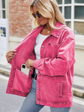 ヴィンテージ風オーバーサイズデニムジャケット（レディース） - ゆったりとしたフィット感のラペルボタンダウンデニムトラッカーコート - 2026年春のカジュアルストリートウェア