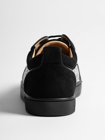 メンズ プロム パーティ スニーカー シューズ 快適なスエードレザー ラウンドトゥ ラインストーン アートワーク