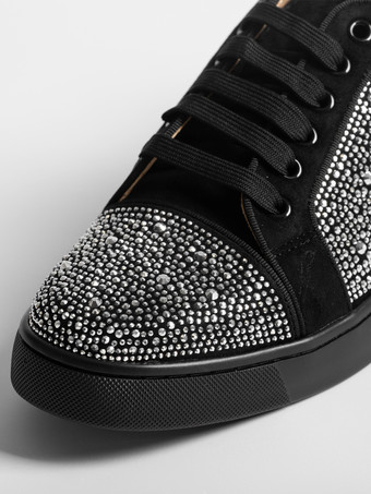 メンズ プロム パーティ スニーカー シューズ 快適なスエードレザー ラウンドトゥ ラインストーン アートワーク