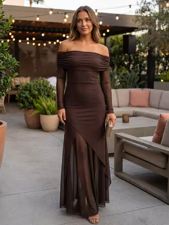 long flared dress with sleeves Sexy Maxi Deep V Neck Wholesale Party Flare Junior Bridesmaid Dresses Jjshouse Maxi Dresses embroidered midi dress Size:1y