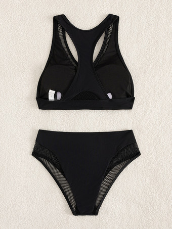 ハイウエストビキニセット レディース - Vネックレーサーバックトップ付きアスレチックツーピース水着 - 夏のビーチバケーションプールパーティー 2026