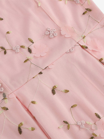 ヴィンテージ 1950年代 花柄ミディドレス レディース - 刺繍メッシュ イリュージョンネック Aライン スイング プロムドレス - サマーカクテル 2026