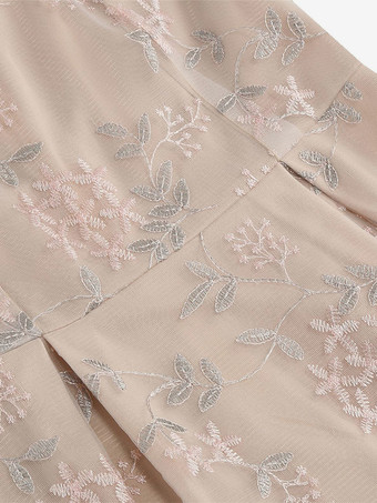 ヴィンテージ 1950年代 花柄ミディドレス レディース - 刺繍メッシュ イリュージョンネック Aライン スイング プロムドレス - サマーカクテル 2026