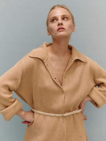 オーバーサイズニットラウンジウェア2点セット（レディース） - カジュアルカーディガンとワイドレッグパンツ - 春の快適なストリートウェア2026