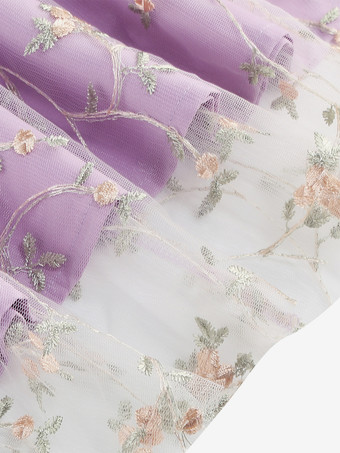 ヴィンテージ1950年代フローラルミディドレス（女性用） - ホルターネックメッシュ刺繍Aラインサマードレス - 春のガーデンウェディングゲスト向け 2026