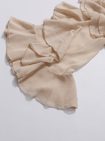 ヴィクトリアン ラッフル ブラウス（女性用） - フェアリーコア モックネック ティアード フレア スリーブ シアー トップ - 春のデート ナイト パーティー 2026