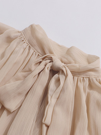 ヴィクトリアン ラッフル ブラウス（女性用） - フェアリーコア モックネック ティアード フレア スリーブ シアー トップ - 春のデート ナイト パーティー 2026