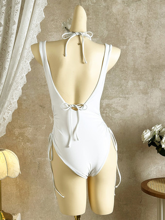 セクシーなツーピース水着（女性用） - ホルターネック、リングフロントビキニトップ、ギャザーサイドタイモノキニ - サマービーチ2026