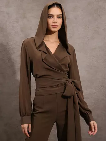 Camicetta Donna In Chiffon Doppio Strato Con Scollo A V E Maniche A 3/4 A Volant - Top Fluido Elastico, Nero/Verde/Viola, Taglie M-3XL - 5