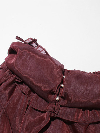 レディースオフショルダーシフォンブラウス - フェアリーコア フリルバブルヘム長袖トップス - サマーカジュアルパーティ2026