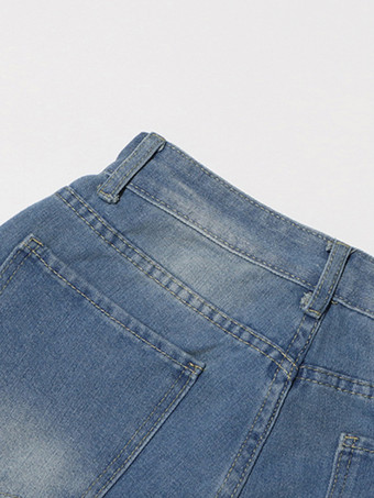 リボン結びワイドレッグジーンズ（レディース） - ミディアムブルー Y2K風ハイウエストバギーデニムパンツ - 2026年春ストリートウェア