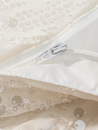 スパンコール付きツーピーススーツセット（女性用） - クラウドホワイトグリッターブレザーとワイドレッグパンツのセットアップ - 2026年春のパーティーナイト